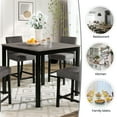 thumbnail image 6 of Aukfa 5-Piece Dining Table Set for 4, Counter Height Table and 4 Upholstered Chairs with Padded Seats and Backrests for Dining Room, Kitchen, Gray, 6 of 8
