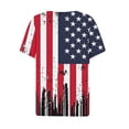 thumbnail image 4 of successthop 4th of July Clothes Women Flags Loose Plus Size V Neck T Shirt Button Holiday Shirts Short Sleeve Tops Red M, 4 of 5