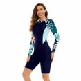 thumbnail image 2 of SWSMCLT Women's Rash Guard Long Sleeve Swimsuit Beach Padded Diving Summer Fall Spring Bathing Suit Rashguard Slimming 03Navy Small, 2 of 4