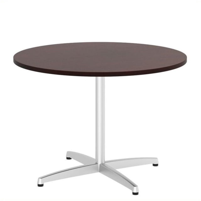 Mobilier d'Affaires Bush Table de Conférence Ronde avec Base en Métal en Cerise