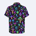 thumbnail image 4 of Wxolcjlv Neon Mushroom Allover Print Button Down Shirt for Men Turn Down Collar Short Sleeve Psychedelic Beach Blouse, 4 of 5