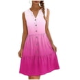 thumbnail image 1 of Robe d'Été pour Femme, Robe à Col en V Boutonnée, Longue Robe de Plage Sans Manches pour l'Été, Couvre-Maillot Décontracté à Coupe Ample, 1 of 7