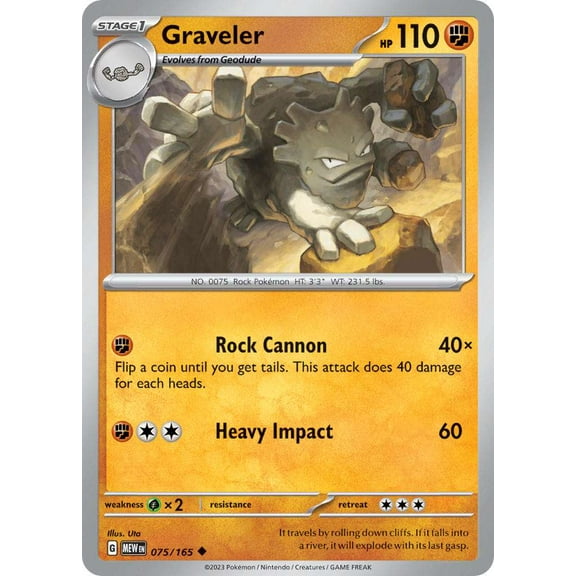 Pokemon Scarlet & Violet 151 Uncommon Graveler #75