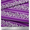thumbnail image 2 of Soimoi Polyester Crepe Fabric Leaves & Floral Block Printed Fabric 1 Yard 42 Inch Wide, 2 of 3