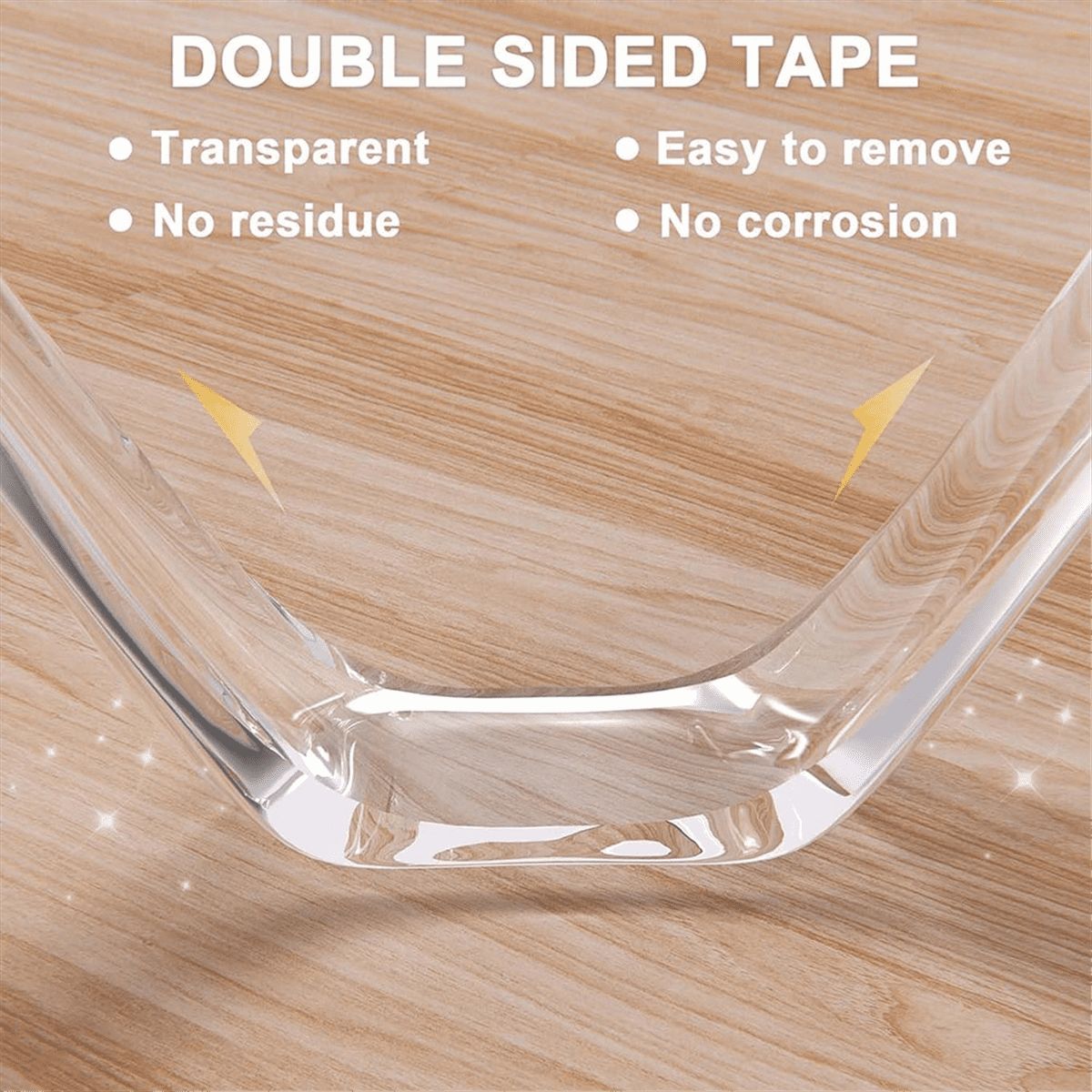 2 Rolls Double Sided Tape Heavy Duty, Clear Removable Nano for Poster Carpet Picture Hanging