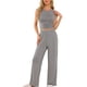 thumbnail image 1 of Conjunto de lounge para mujeres INSPIRE CHIC, top sin mangas y pantalones, pijama sólido en gris, 1 of 1