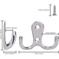 thumbnail image 2 of 10 Pieces Coat Hook, Metal Double Coat Hook with Screws, Bathroom Hook, for Shelves, Drawers, Bath, Bedroom Hook and Decor (Silver), 2 of 5