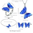 thumbnail image 4 of Blue Butterfly Jewelry Sets 5PCS,Necklace Earrings Bracelet Ring September Birthstone Jewelry Set Sapphire Crystal Sterling Silver Women Mother's Day Gift, 4 of 6