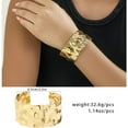 thumbnail image 2 of 3PCS Chunky Gold Cuff Bracelets for Women Statement Bangle Bracelets Set Jewelry, 2 of 7