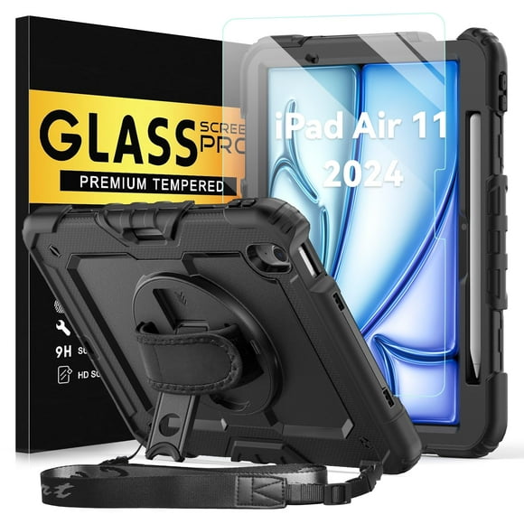Funda BLOSOMEET para iPad Air 11" M3 2025 M2 2024 con cristal