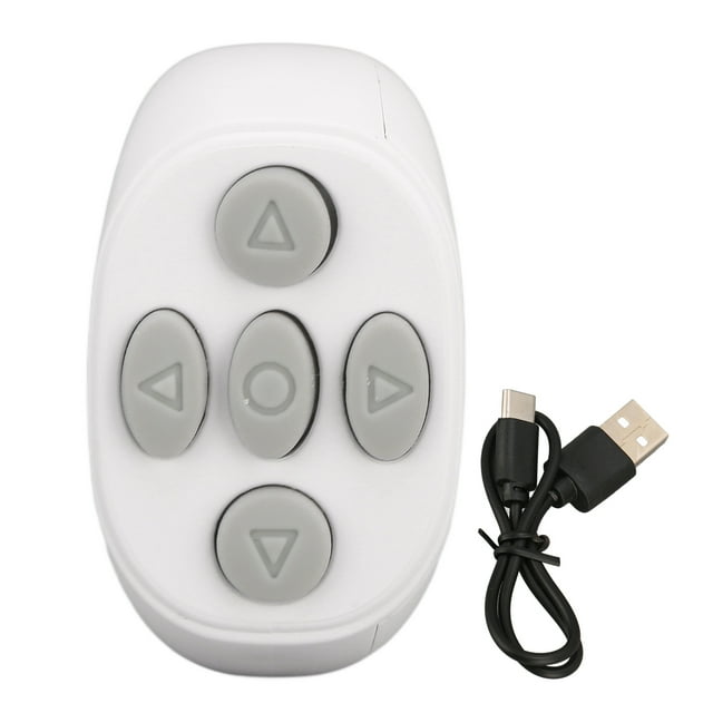 Selfie Bouton Clicker, Conception de l'Anneau Télécommande Multi Fonction Libérer Vos Mains avec le Câble de Charge pour Enregistrer la Vidéo Noir, Blanc, Rose