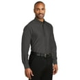thumbnail image 4 of Red House Adult Male Men Plain Long Sleeves Shirt Charcoal Small, 4 of 6
