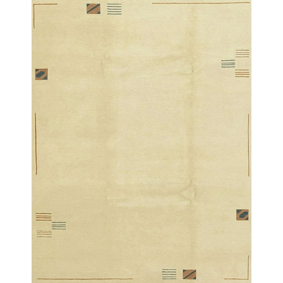 Ahgly Company Indoor Rectangle Abstract Brown Gold Solid Area Rugs, 8' x 12'