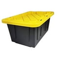 thumbnail image 1 of homz Contenant de Rangement Robuste durabilt de 15 Gallons, base Noire, Couvercle Jaune, Empilable, Lot de 2, 1 of 3