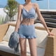thumbnail image 5 of Traje de baño Tankini Halter Colcomx para mujer gris, 5 of 7