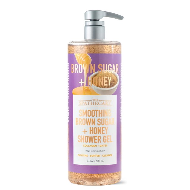 The Spathecary Smoothing Brown Sugar + Gel de ducha exfoliante de miel con colágeno y dátiles 32.8 oz