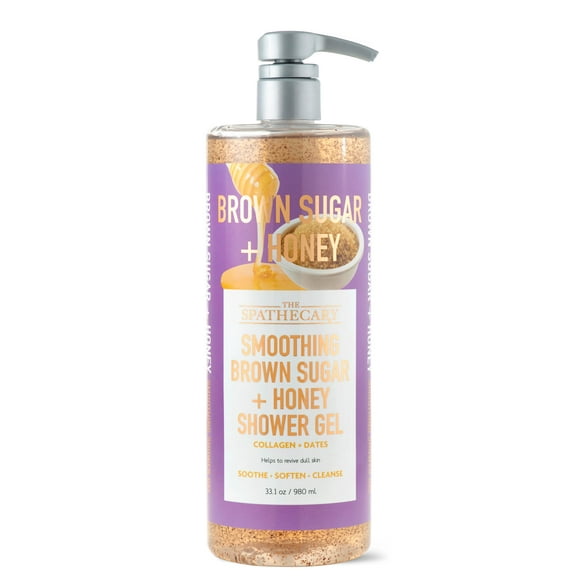 The Spathecary Smoothing Brown Sugar + Gel de ducha exfoliante de miel con colágeno y dátiles 32.8 oz