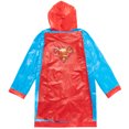 thumbnail image 4 of DC Comics Justice League Superman Toddler Boys 3 Piece Outfit Set: Waterproof Rain Jacket Cape Umbrella blue / red 3T, 4 of 5