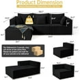 thumbnail image 3 of L Shaped Cloud Sectional Couch - Modern Modular sectional Sofa with Deep Seat & Oversized Chaise, 3 Seat Upholstered Couches for Living Room, Bedroom, No Assembly Required (3PCS, Black), 3 of 8