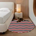 thumbnail image 2 of Round Rugs 4Ft, Red Black White Round Area Rug Washable Indoor Throw Carpet, Abstract Geometric Ocean Wave Stripe Soft Non Slip Circle Rug for Kitchen Nursery Room Home Decor Aesthetic, 2 of 8
