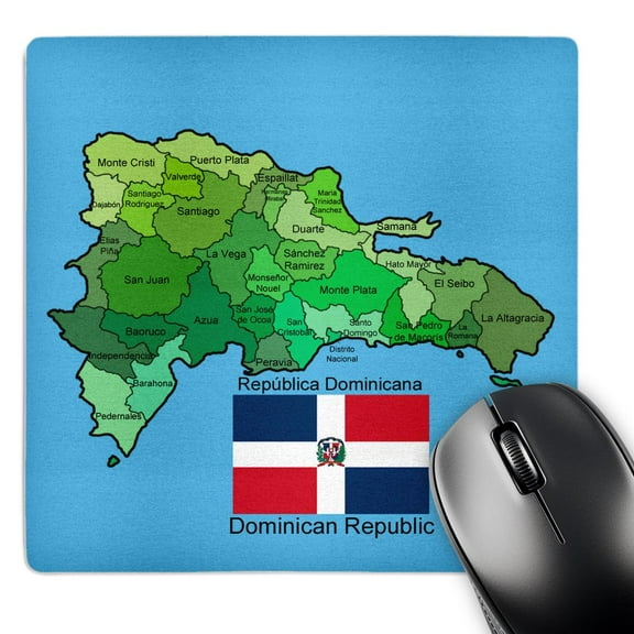 3dRose, Flag and Map of the Dominican Republic with all the provinces identified by name., MousePad