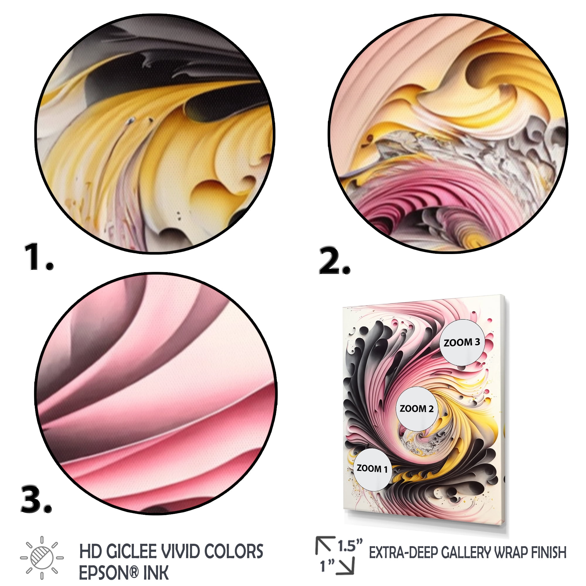 Designart Multi-Color Paint Swirl I Canvas Wall Art