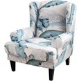 thumbnail image 1 of Wing Back Chair Covers with Arms Piece Slipcovers for Armchair Washable Stretch Print Pattern Wingback Chair Cover Furniture Protector Geometry, 1 of 8