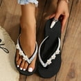thumbnail image 5 of Women's Flip-Flop Casual T-Strap Wedge Sandals Soft Sole Seasides Beach Travel Shoes for Summer, 5 of 5