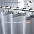 thumbnail image 5 of Light Gray Shower Curtain Liner, Light Gray Fabric Shower Liner, 2-in-1 Bathroom Shower Curtain and Liner, 12 Grommet Holes, Water Proof, Machine Washable, Hotel Quality, 72 x 72 Inches, 5 of 7