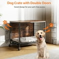 thumbnail image 4 of Yeshouse Dog Crate, 38" XXL Heavy Duty Dog Crate Furniture, Double Door Indoor Kennel with 360° Wheels, Removable Tray & 3 Hooks, Easy to Assemble and Clean Scratch-Resistant Pet Cage for Large Dogs, 4 of 7