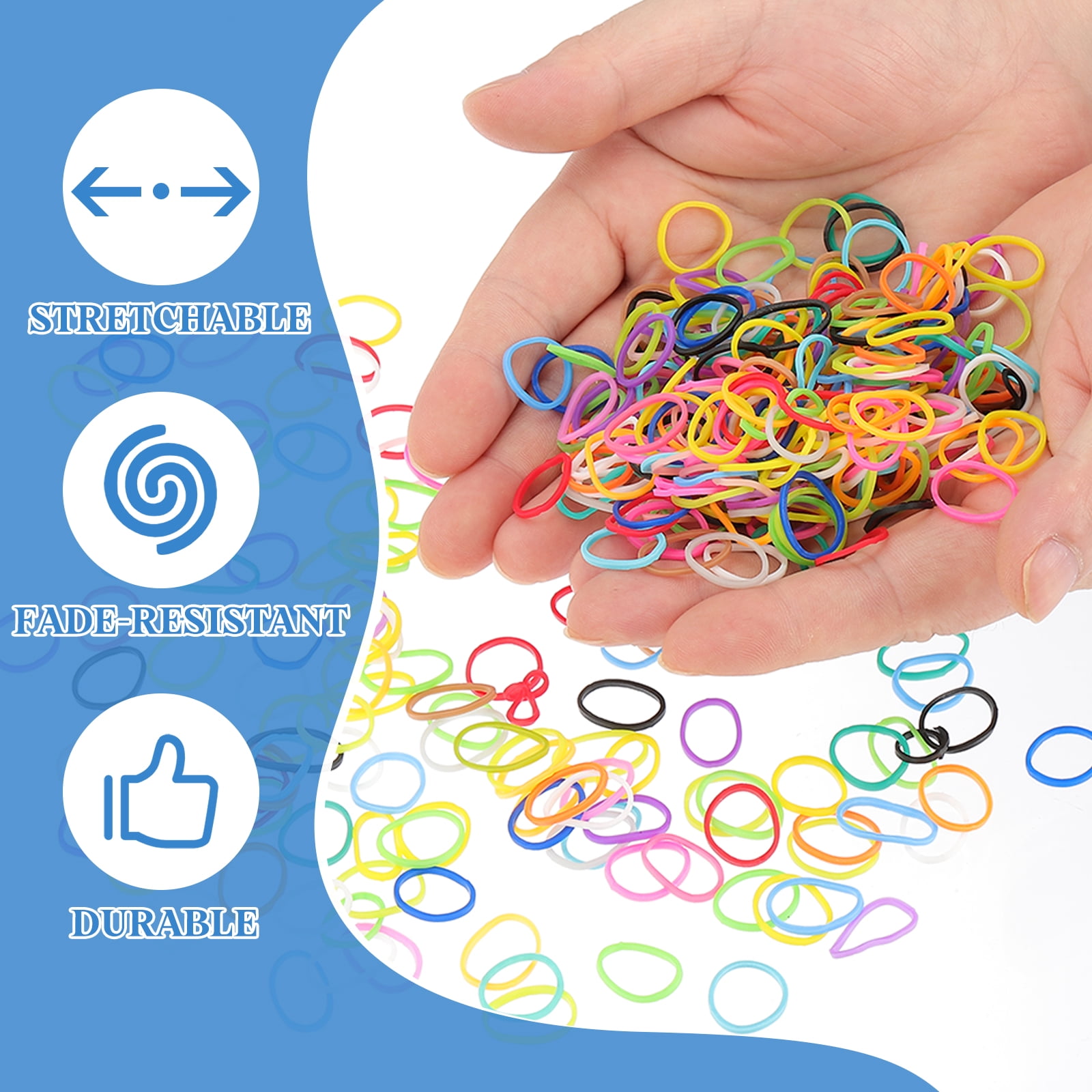Anyasen 400 Pièces Loom Bands Couleur Looms Clips Rainbow Coloré S