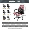 thumbnail image 7 of ZIATUBLES Desk Office Chair Covers Stretchable Removable Computer Rotating Chair Slipcover with Snap Button Stylish Chair Protector Cover for High Back Chair Seat Backrest, L, Butterfly Peach Blossom, 7 of 7