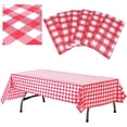 thumbnail image 1 of Mantel desechable fiesta festiva mantel a cuadros rojo y blanco rectangular impermeable resistente a las manchas picnic, 137*274 cm, 1 of 5
