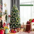 thumbnail image 4 of Costway 6ft Unlit Snowy Hinged Artificial Christmas Pencil Tree w/ Red Berries, 4 of 10