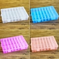 thumbnail image 6 of Detachable 24 Compartment Plastic Storage Box Container Jewelry Tool Case Pink Hard Plastic, 6 of 7