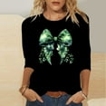 thumbnail image 2 of Byworldtasic Plus Size St. Patrick's Day Shirts for Women Graphic Crewneck 3/4 Sleeve Tops Cute Loose Fit Casual Blouses, 2 of 5