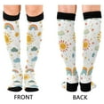 thumbnail image 4 of FORMRS Womens Knee High Socks Casual Long Thick Travel Daily Wear, 1 Pair, Rainbows Pattern, 4 of 6