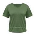 thumbnail image 5 of Delliss Womens T Shirts V Neck Short Sleeve Summer Tops Casual Basic Tees S-2XL, 5 of 6