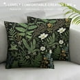 thumbnail image 3 of JRXY  Botanical Print Floral Pillow Covers Black Sage Green Spring Vintage Flower Plant Decorative Lumbar Throw Pillow Cases Outdoor Farmhouse Decor for Sofa Couch Bed White, 3 of 5