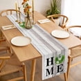 thumbnail image 3 of Rustic Table Runner - 90 Inch Long, Kitchen Dining Table Runner Dresser Scarves, Eucalyptus Leaves Green Wreath Wooden Plaid Home Farmhouse Decor for Coffee Tables Wedding Party Banquet, 3 of 8