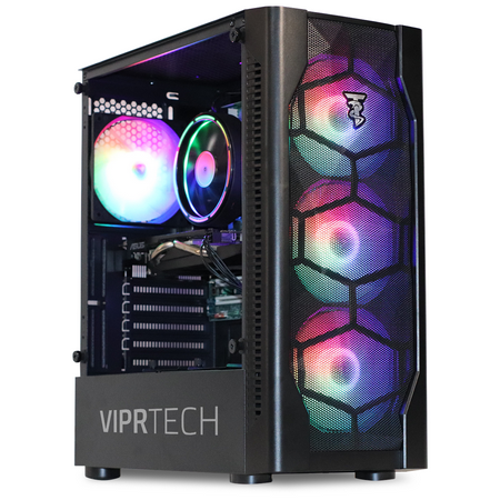 ViprTech.com Entry Level Gaming PC Computer - Intel i5 3.40GHz, NVIDIA GTX 650, 8GB RAM, 1TB HDD, Wifi, RGB, Windows 10 Pro, 1 Year Warranty