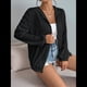 thumbnail image 4 of Chaqueta Ligera con Capucha y Cremallera para Mujer, Informal, de Otoño, de Larga, con Capucha y Color Liso Negro S, 4 of 9