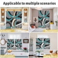 thumbnail image 6 of Turquoise Geometric Kitchen Curtains 63 Inch Length, Grey Classic Abstract Lines Striped Grommet Top Bedroom Living Room Curtains, Light Filtering Cafe Curtain Drapes 2 Panels Set 84''x63'', 6 of 9