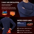 thumbnail image 5 of Men's Thermal Shirt 2 Pcs Fleece Lined Long Sleeve Tops Athletic Base Layer Cold Weather Gear Workout, 5 of 6