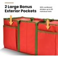 thumbnail image 4 of Holiday Cheer Premium Rangement pour Ornements de Noël - Conteneur de Rangement de Noël Parfait pour les Décorations et Ornements de Vacances - Convient à 128 Ornements de Vacances - Tissu Résistant aux Déchirures (Rouge), 4 of 6