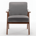 thumbnail image 6 of MOONMISS Mid Century Modern Accent Chair Solid Wood Frame Microfiber Living Room,Gray Velvet, 6 of 7