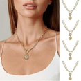 thumbnail image 4 of CHAO Collares con iniciales en capas de oro para mujer, delicado collar de cadena de eslabones con clip de papel chapado en oro de 14 quilates, patrón del alfabeto, nuevo L, 4 of 5