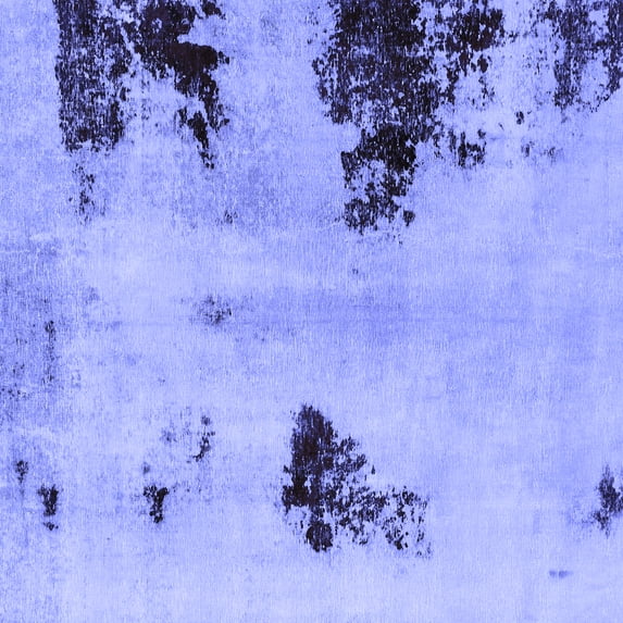 Ahgly Company Machine Washable Indoor Square Abstract Blue Modern Area Rugs, 5' Square
