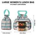 thumbnail image 5 of Boho Bohemia Geometric Line Art Drawstring Lunch Bag Women - Drawstring Lunch Bag Insulated for Work Office - Stain-Resistant Large Lunchbags for Women with Multi-Pockets, 5 of 6
