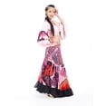 thumbnail image 3 of 90CM/96CM((35.4 inch/37.8 inch) Chiffon Flower Print  Huge Skirt Swing Dress Belly Dance Skirt Gypsy skirt, 1 Coat +1 Skirt,pink,96cm(37.8 inch), 3 of 11